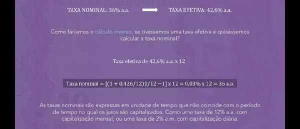 Taxas Efetivas (reais) e Taxas Nominais